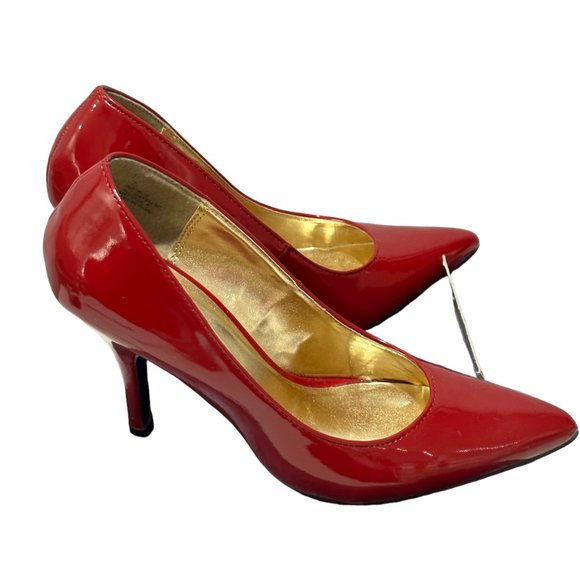(9-215) Kelly & Kathie Red Patent Leather High Heel Pumps Size 7M - Picture 13 of 14